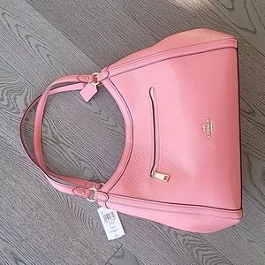 Coach pink bag gold hardware spring bag
